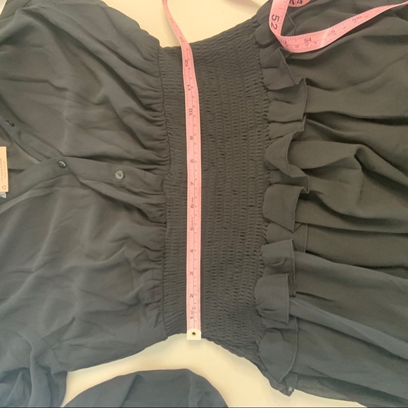 MISSGUIDED BLACK SHIRRED WAIST SHIRT DRESS NWT 8 - Picture 10 of 10